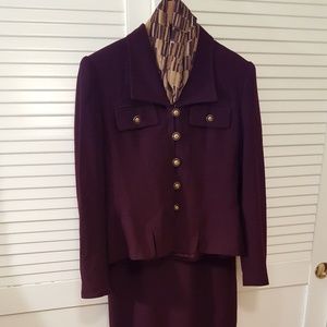 women's two piece wool suit